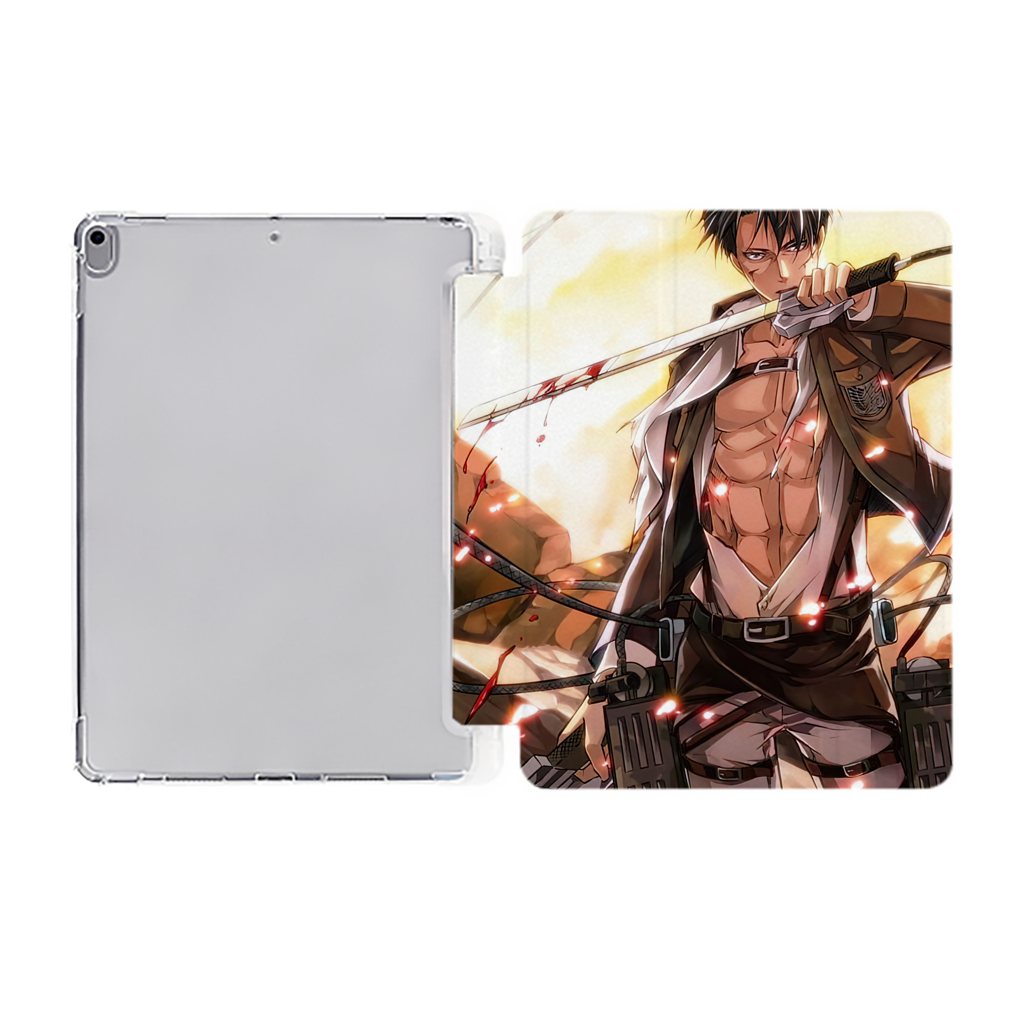（画像用） 進撃の巨人 Attack on Titan IPad ケース ペン収納付き 三つ折りスタンド PUレザー×シリコン 対応機種9.5/10.5/10.9インチ
